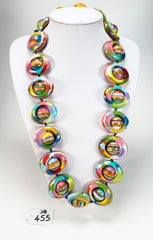 Jackie Brazil "Saturn" Kandinsky Disc & Ball Long 75cm Necklace ( N0052 )