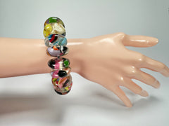 Jackie Brazil "Ana" Cascade Elasticated Wheels Resin Bracelet ( B0910 )