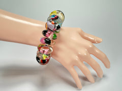 Jackie Brazil "Ana" Cascade Elasticated Wheels Resin Bracelet ( B0910 )