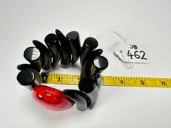 Jackie Brazil "Safari" Tusks w/Red Pendant Elasticated Bracelet ( B1020 )