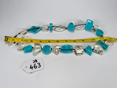 Jackie Brazil "Indiana" Turquoise & Transparent Multi-Bead Medium Resin 70cm Necklace ( N0033 )