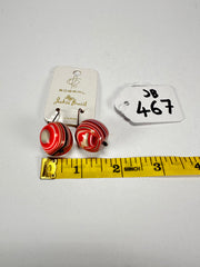 Jackie Brazil "Cat Eyes" Liquorice Balls Orange Mix Short Resin Earrings ( E0960 )