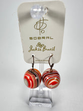 Jackie Brazil "Cat Eyes" Liquorice Balls Orange Mix Short Resin Earrings ( E0960 )