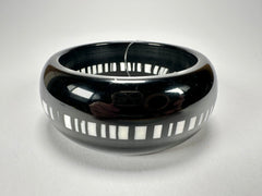 Jackie Brazil "Bar Code" Black & White Solid Round 3.4cm Bangle ( B2162 )