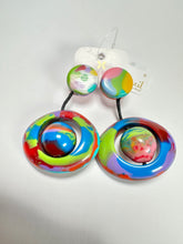 Jackie Brazil "Saturn" Kandinsky Disk & Ball on Cord Resin Earrings ( E0052 )