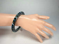 Jackie Brazil "Olympic Circles" Liquorice Allsorts Blue Mix 0.5cm Resin Bangle ( B2336 )