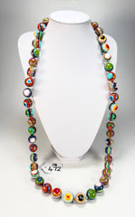 Jackie Brazil "Lola" Liquorice Stripes Medium Spheres 110cm Resin Necklace ( N2900 )