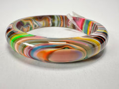 Jackie Brazil "Thin Cat Eye" Liquorice Allsorts with Cat Eye Spring Colour 1.3cm Resin Bangle ( B1151 )