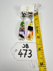 Jackie Brazil "Mel" Cascade Stud & Leaf On Pin Resin Earrings ( E4500 )