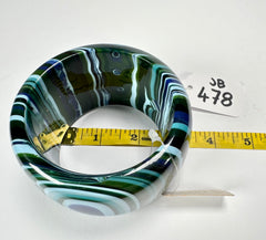 Jackie Brazil "Tiger" Liquorice Allsorts with Cat Eye Blue Mix 5cm Resin Bangle ( B0932 )