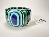 Jackie Brazil "Tiger" Liquorice Allsorts with Cat Eye Blue Mix 5cm Resin Bangle ( B0932 )