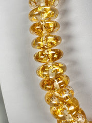 Jackie Brazil "Ana" Gold Flakes Resin Wheels 50cm Necklace ( N0042 )