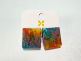 Jackie Brazil "Kandinsky" Small Square Resin Earrings ( E0074 )