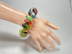 Jackie Brazil "Ana" Cascade Elasticated Wheels Resin Bracelet ( B0910 )