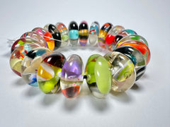 Jackie Brazil "Ana" Cascade Elasticated Wheels Resin Bracelet ( B0910 )