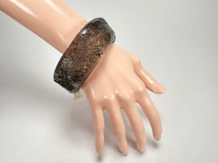 Jackie Brazil "Smoked Crystal" Charcoal Donut Solid Round Medium Bangle ( B2876 )