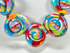 Jackie Brazil "Saturn" Kandinsky Disc & Ball Long 110cm Necklace ( N0054 )