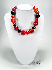 Jackie Brazil "Large Spheres" Passion Mix Short Abstract Necklace 50cm ( N2692 )