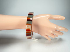 Jackie Brazil "Cat Eye" Liquorice Allsorts with Cat Eye Orange Mix 1.3cm Resin Bangle ( B1034 )