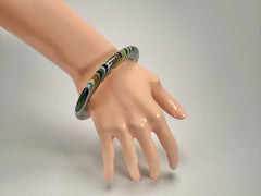 Jackie Brazil "Olympic Circles" Liquorice Allsorts Winter Colour 0.5cm Resin Bangle ( B2336 )