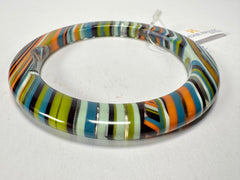 Jackie Brazil "Olympic Circles" Liquorice Allsorts Winter Colour 0.5cm Resin Bangle ( B2336 )