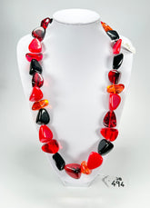 Jackie Brazil "Diamonds" Passion Mix Flintstone Bone 80cm Necklace ( N0080 )