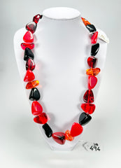 Jackie Brazil "Diamonds" Passion Mix Flintstone Bone 80cm Necklace ( N0080 )