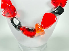 Jackie Brazil "Diamonds" Passion Mix Flintstone Bone 80cm Necklace ( N0080 )