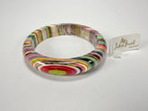 Jackie Brazil "Thin Cat Eye" Liquorice Allsorts with Cat Eye Mix Colours 1.3cm Resin Bangle ( B1151 )
