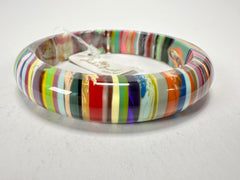 Jackie Brazil "Thin Cat Eye" Liquorice Allsorts with Cat Eye Mix Colours 1.3cm Resin Bangle ( B1151 )