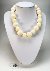 Jackie Brazil "Large Spheres" Cream Short Abstract Necklace 50cm ( N2692 )