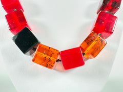 Jackie Brazil "Passion Mix" Liquorice Small Cubes 65cm Necklace ( N0046 )