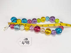 Jackie Brazil "Large Spheres" Transparent Paris Mix Short Abstract Necklace 50cm ( N2692 )
