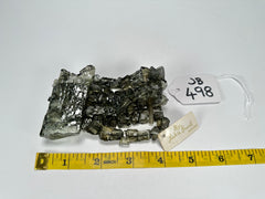 Jackie Brazil "4 Row w/ Feature Plate" Smoked Crystal Charcoal Resin Bracelet ( B2732 )