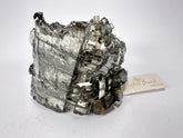 Jackie Brazil "4 Row w/ Feature Plate" Smoked Crystal Charcoal Resin Bracelet ( B2732 )