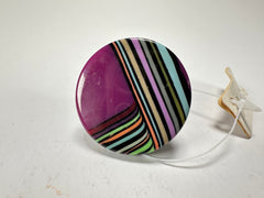 Jackie Brazil "Coast" Swirls Purple Circle Resin Ring ( R3198 ) Size UK P / USA 7.5