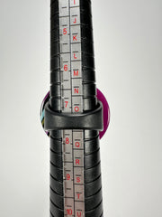 Jackie Brazil "Coast" Swirls Purple Circle Resin Ring ( R3198 ) Size UK P / USA 7.5