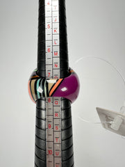Jackie Brazil "Berlin" Swirls Purple Large Round Resin Ring ( R3195 ) Size UK P / USA 7.5