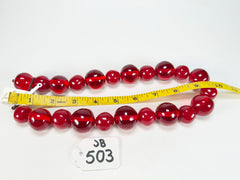 Jackie Brazil "Large Spheres" Red Mix Short Abstract Necklace 50cm ( N2692 )