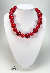 Jackie Brazil "Large Spheres" Red Mix Short Abstract Necklace 50cm ( N2692 )