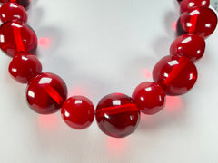 Jackie Brazil "Large Spheres" Red Mix Short Abstract Necklace 50cm ( N2692 )