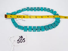 Jackie Brazil "Romeo" Turquoise Linked Rectangle Beads Necklace ( N0034 )