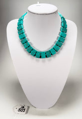 Jackie Brazil "Romeo" Turquoise Linked Rectangle Beads Necklace ( N0034 )