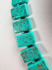 Jackie Brazil "Romeo" Turquoise Linked Rectangle Beads Necklace ( N0034 )