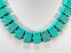 Jackie Brazil "Romeo" Turquoise Linked Rectangle Beads Necklace ( N0034 )