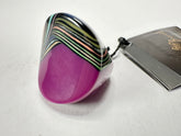 Jackie Brazil "Darning" Purple Swirls Concave Large Ring ( R3196 ) Size UK - P / US- 7.5