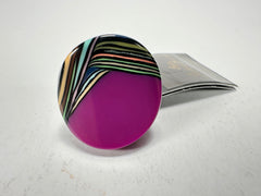 Jackie Brazil "Darning" Purple Swirls Concave Large Ring ( R3196 ) Size UK - P / US- 7.5