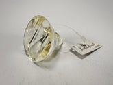 Jackie Brazil "Acrobatic" Transparent Crystal Flat Round Resin Ring ( R2605 ) Size UK P / US 8