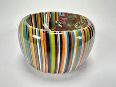 Jackie Brazil "Tiger" Liquorice Allsorts with Cat Eye Winter Colour 5cm Resin Bangle ( B0932 )