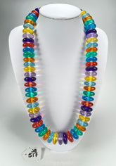 Jackie Brazil "Ana" Transparent Summer Mix Resin Wheels 70cm Necklace ( N0044 )